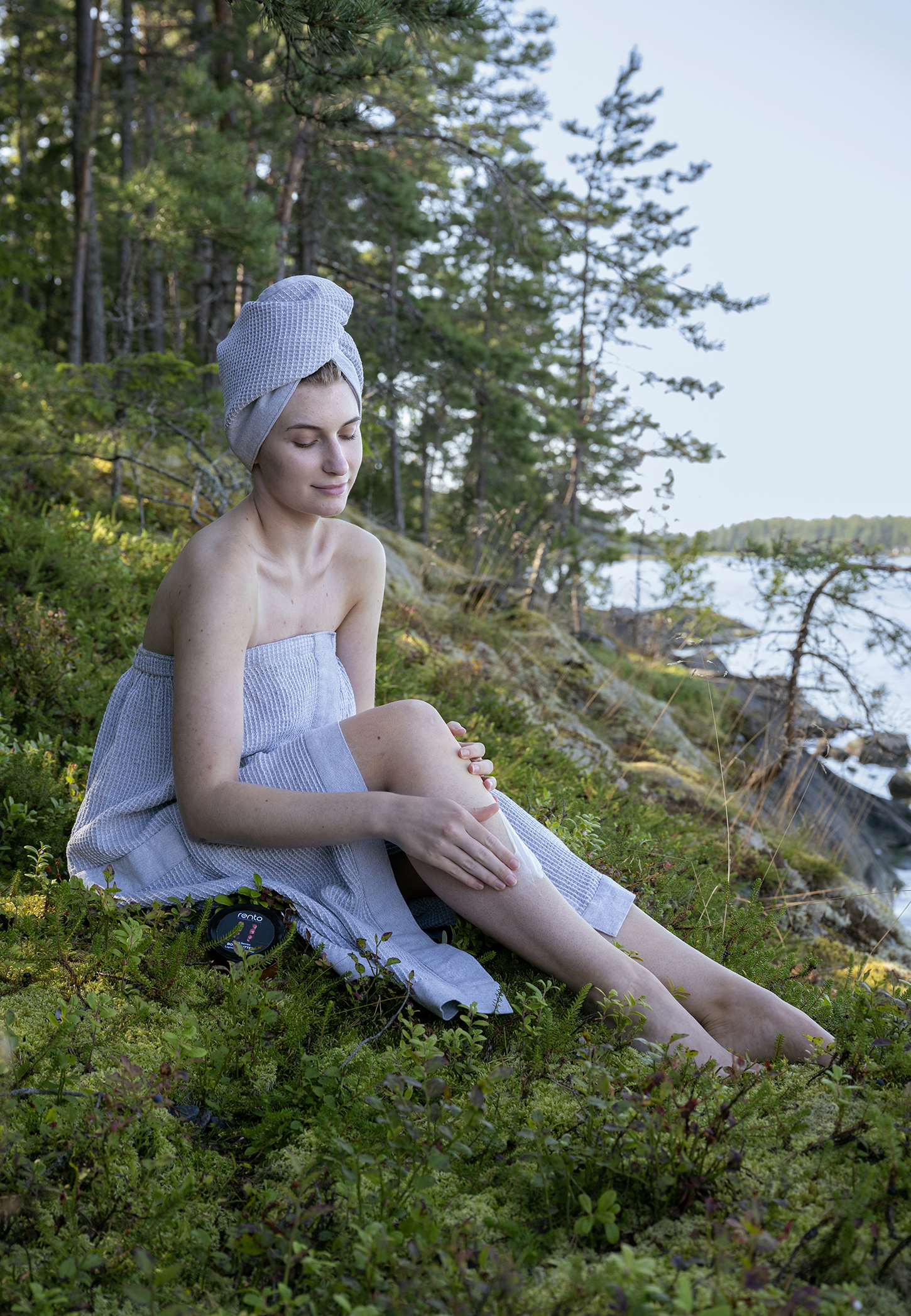 Kenno hair towel grey/white - Image 3