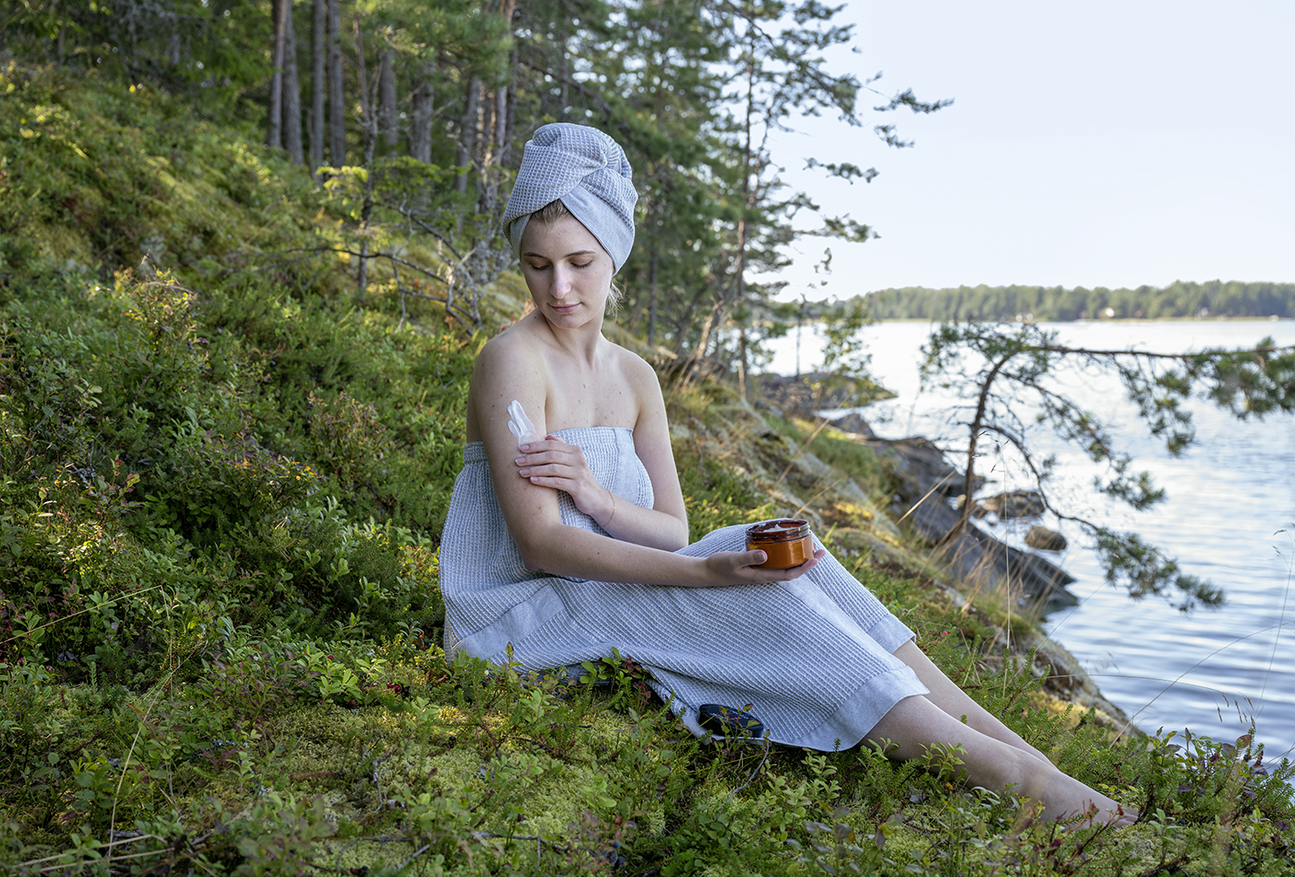 Kenno hair towel grey/white - Image 4