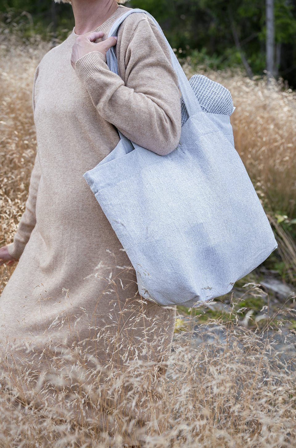 Textile bag for sauna grey/white - Image 4